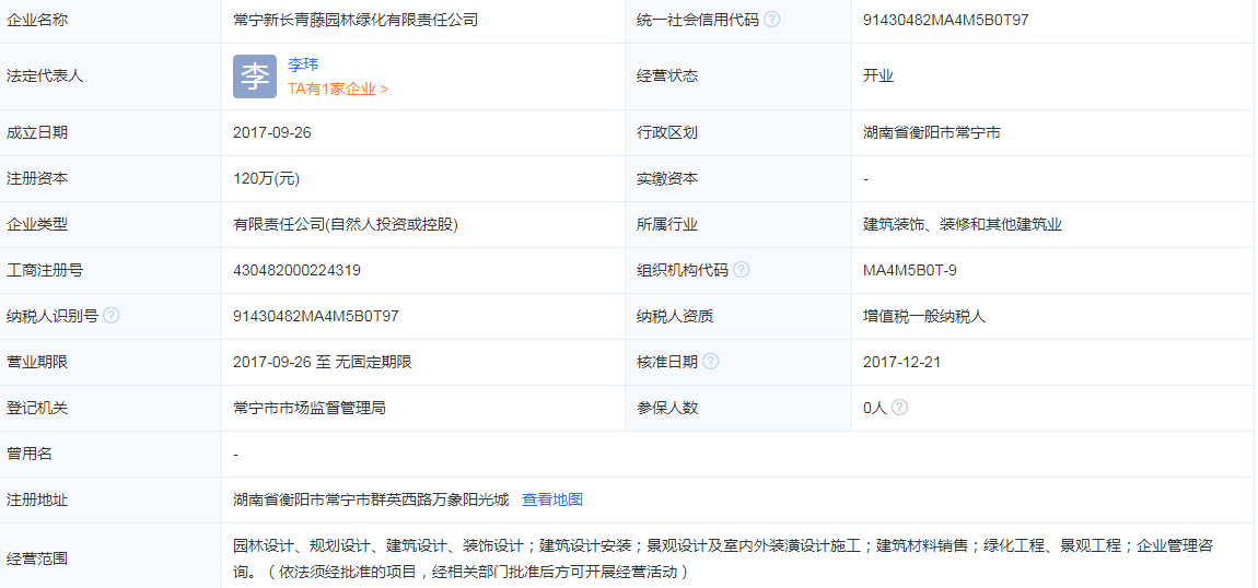 常宁新长青藤园林绿化有限责任公司