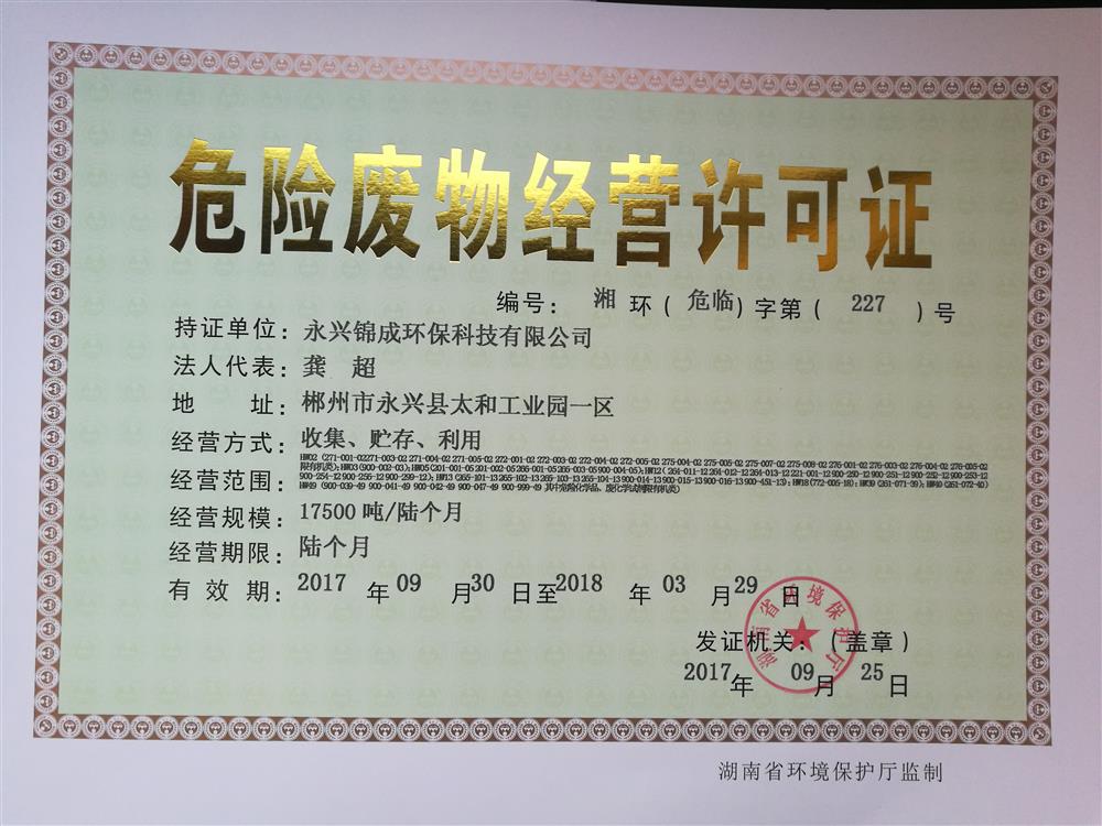 危险废物处置利用