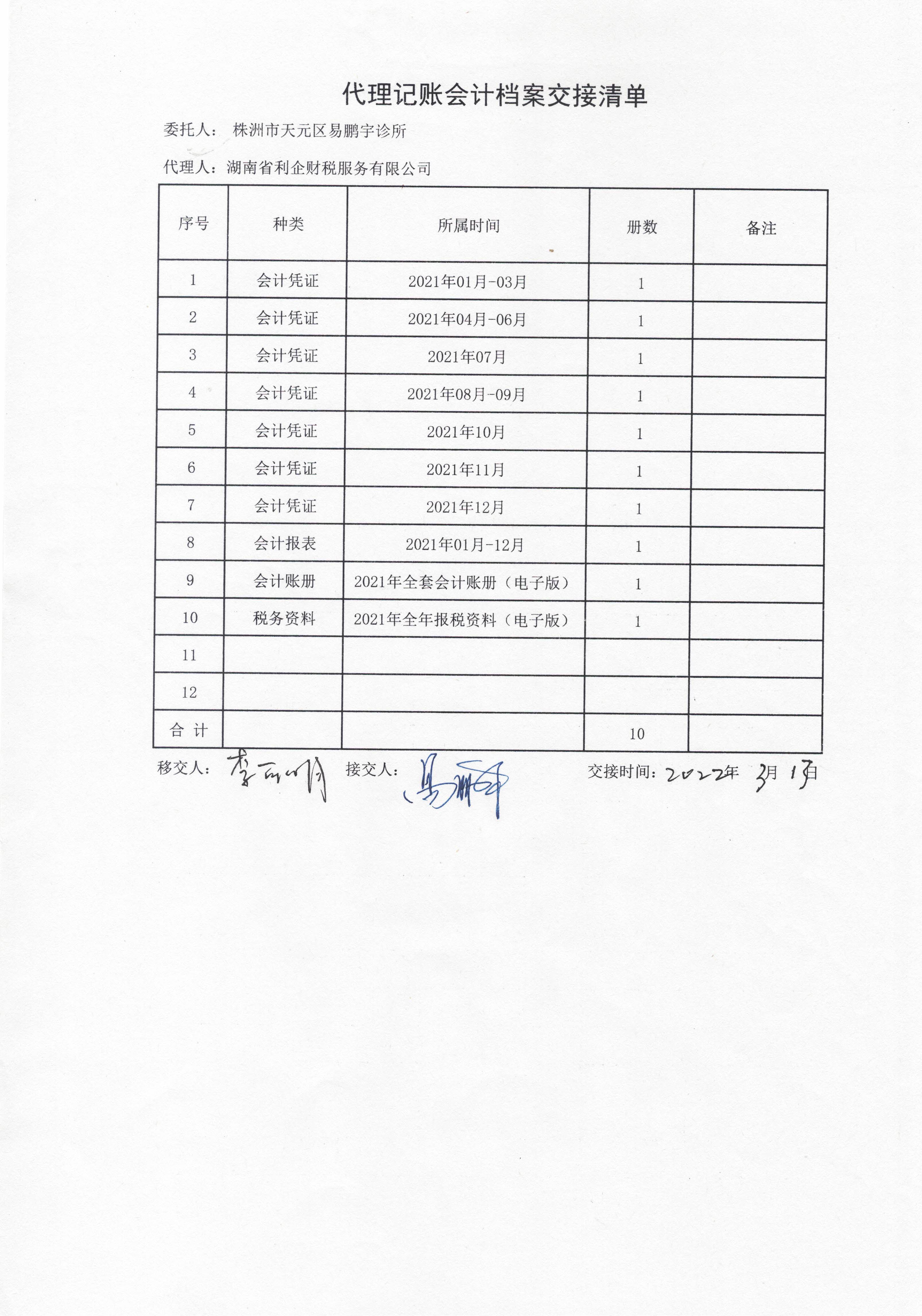 会计代理记账（一般纳税人）