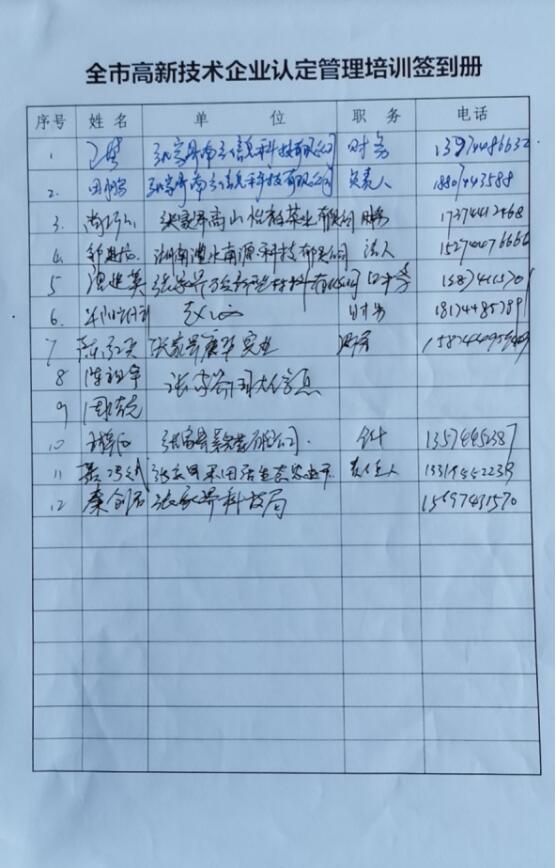 张家界继源科技有限公司高企培育辅导及财务咨询项目