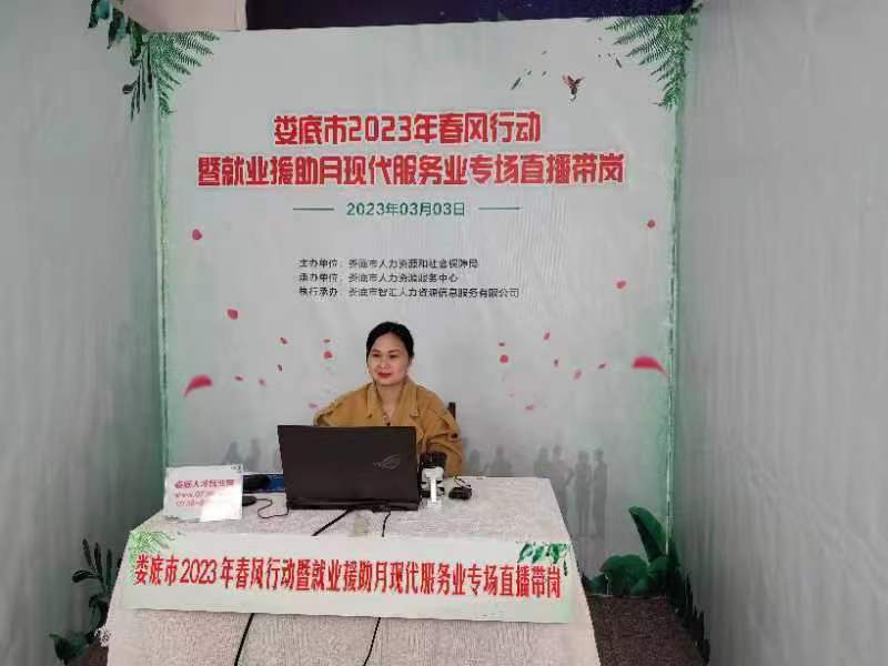 娄底市2023年春风行动暨就为援助月现代服务业专场直播带岗
